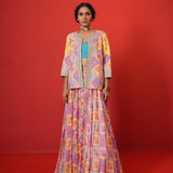 Butterfly multi lehenga with Jacket set