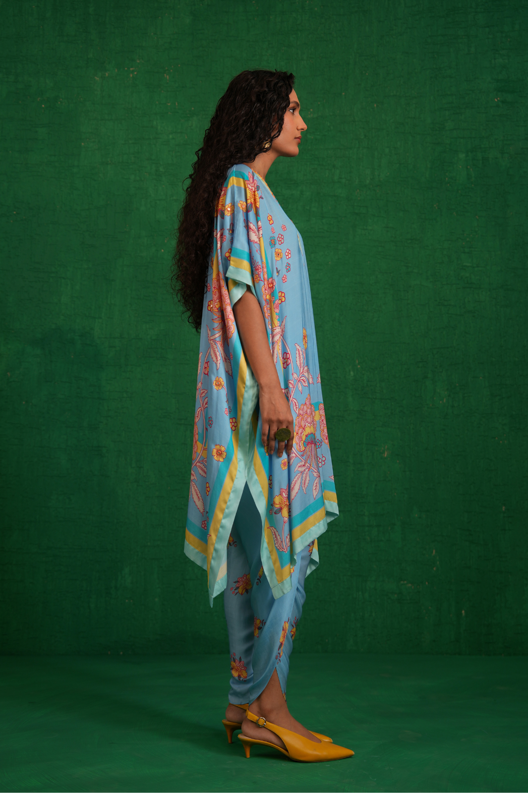 Butterfly blue poncho set
