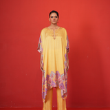 Butterfly yellow long poncho set