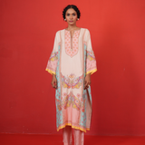 Ivory multi marodi butterfly kurta set