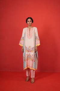 Ivory multi marodi butterfly kurta set
