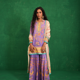 Purple / ivory butterfly sharara set