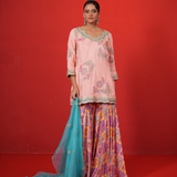 Butterfly short kurta sharara set