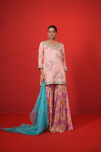 Butterfly short kurta sharara set