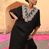 Black Embroidered Chintz Chameli Kaftan Set