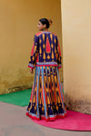 Blue Yellow Kilim Lehenga Set