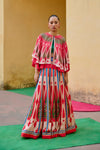 Ivory Red Kilim Lehenga Set