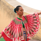 Ivory Red Printed Kilim Lehenga Set