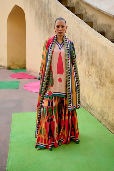 Kilim Printed Multi Sharara Set