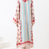 Ivory & Aqua Printed Embroidered Kurta Set