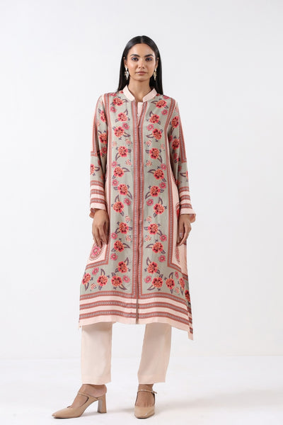 Feroza Sage Placement Printed Kurta Set