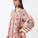 Feroza Sage Placement Printed Kurta Set