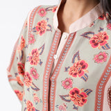 Feroza Sage Placement Printed Kurta Set