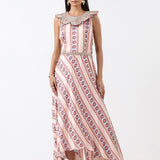 Aqua Printed Embroidered Jumpsuit