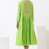 Lime Green Embroidered Dress