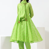 Lime Green Embroidered Kurta