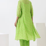 Lime Green Embroidered Kurta