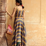 Luxury Silk Chanderi Dress With Marodi Work
