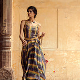 Luxury Silk Chanderi Dress With Marodi Work