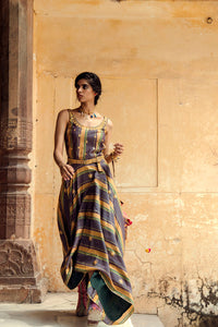 Luxury Silk Chanderi Dress With Marodi Work