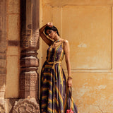 Luxury Silk Chanderi Dress With Marodi Work