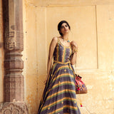 Luxury Silk Chanderi Dress With Marodi Work