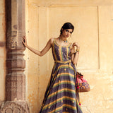 Luxury Silk Chanderi Dress With Marodi Work