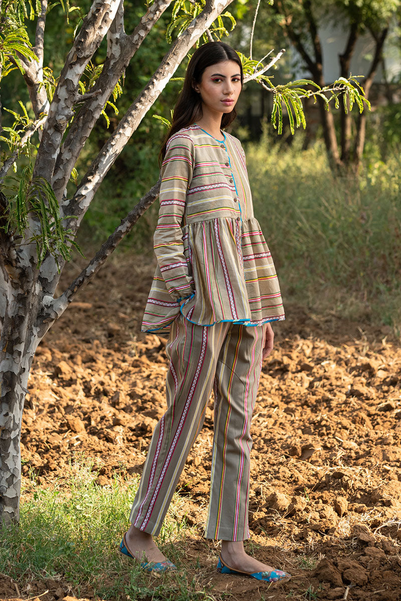 KAMAL STRIPE BEIGE PANT