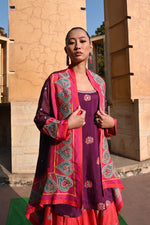 Jantar Mantar Plum Cape Sharara set