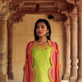 Tijara Cape, Pichola Top & Kesrauli Dhoti Pants
