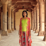 Tijara Cape, Pichola Top & Kesrauli Dhoti Pants