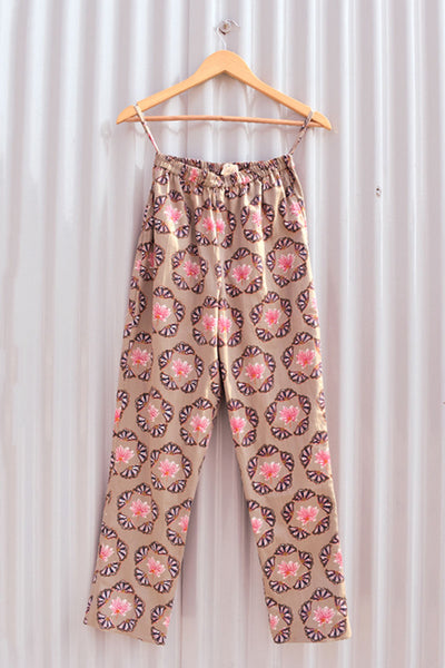 Beige Buta Printed Pant