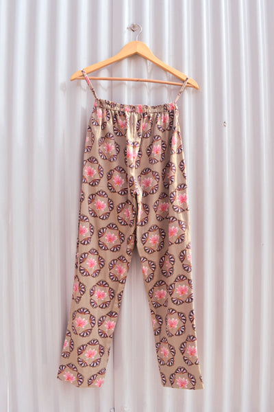 Beige Buta Printed Pant