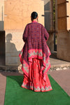 Jantar Mantar Plum Cape Sharara set