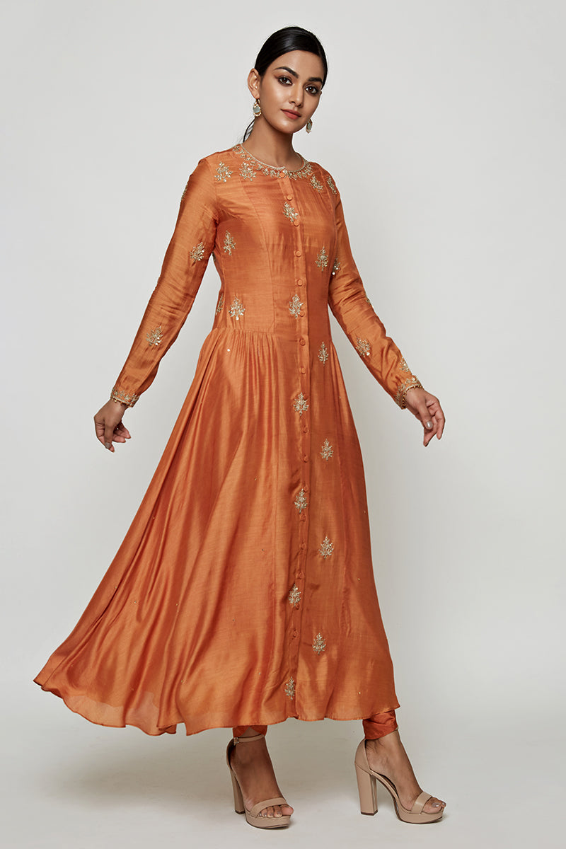 Navrang Rust Marodi Kurta Set
