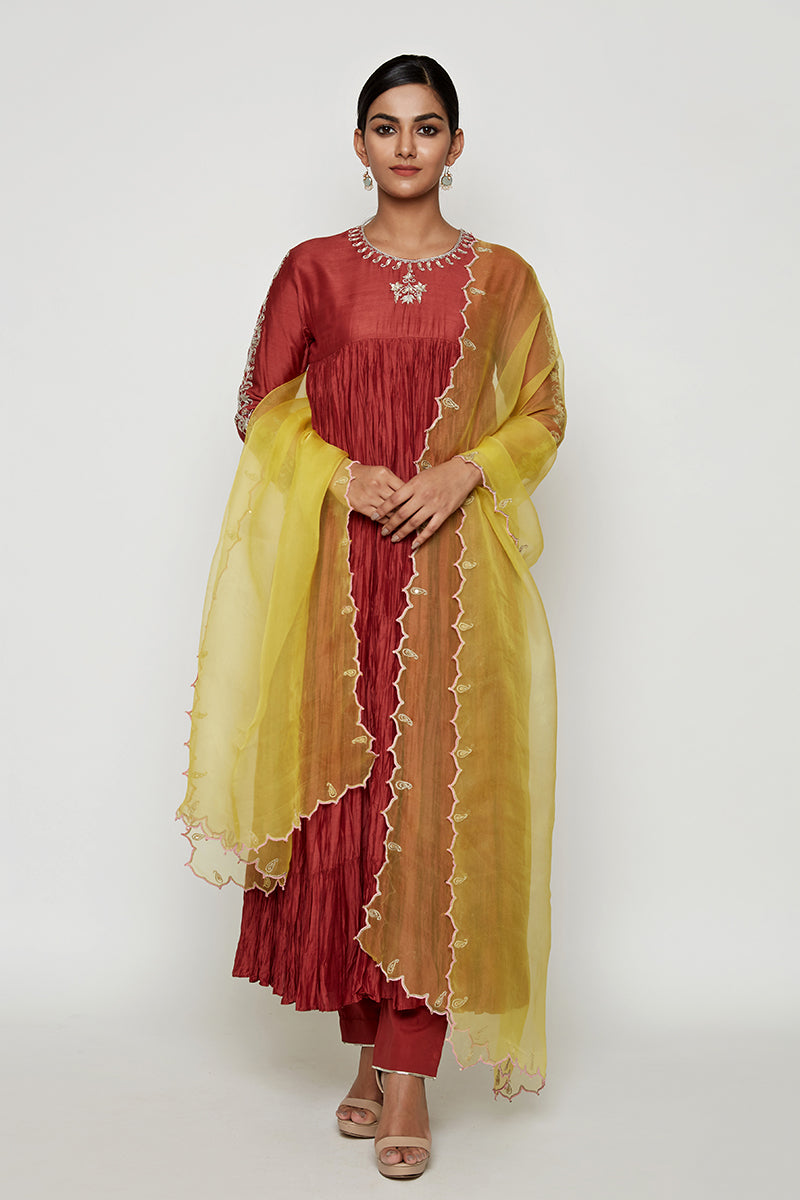 Navrang Terracotra Marodi Kurta Set