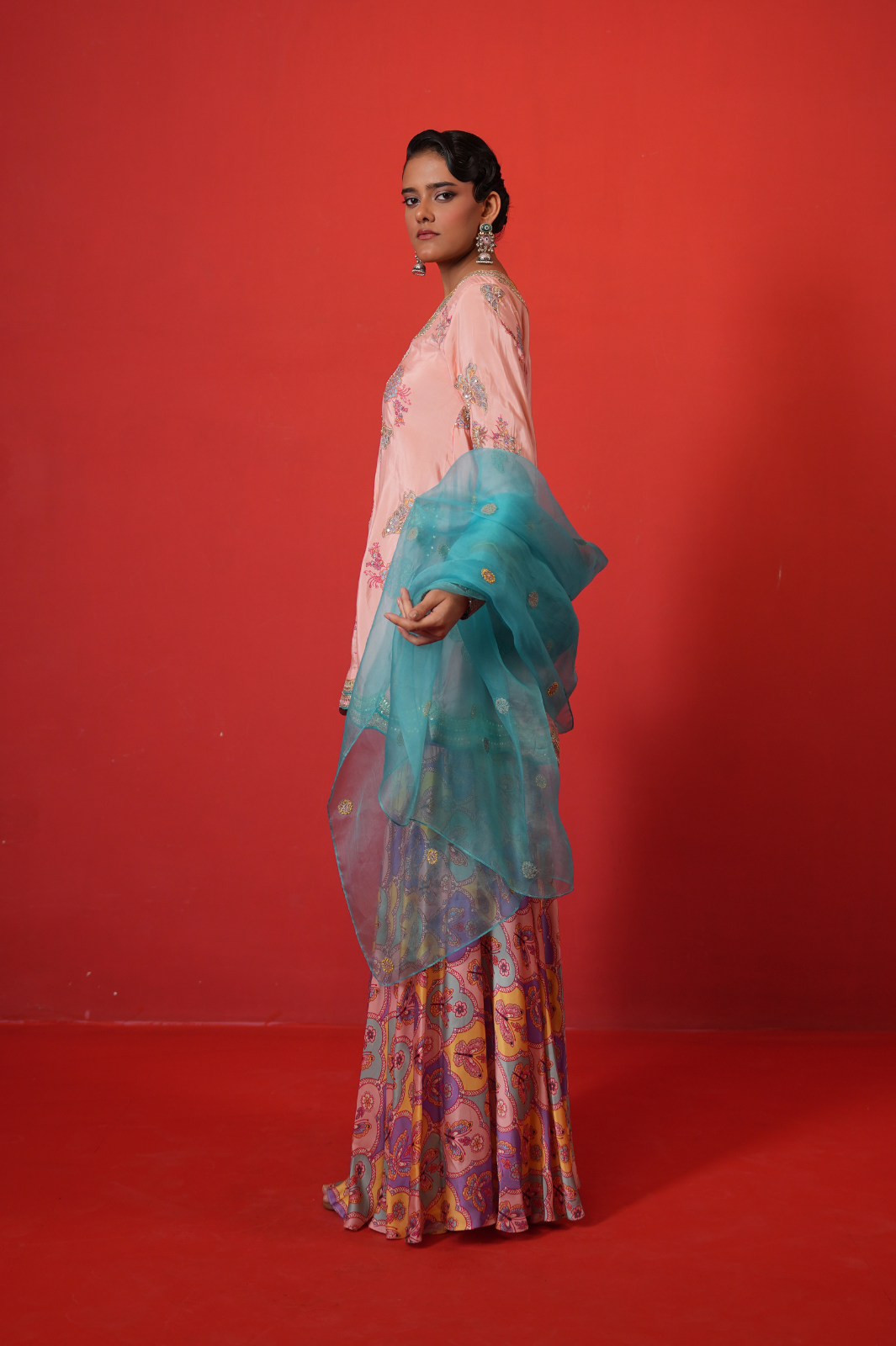 Butterfly Short Kurta Sharara Set