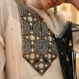 Jantar Mantar Ivory Black Embroidered Kurta Set