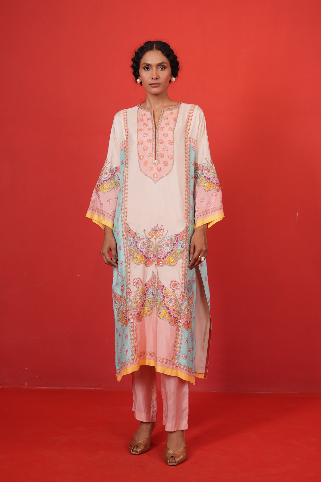 Ivory Multi Marodi Butterfly Kurta Set