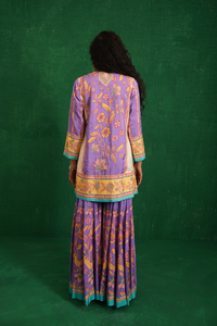 Purple / Ivory Butterfly Sharara Set