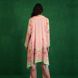 Butterfly pink poncho set