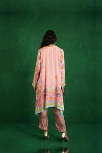 Butterfly pink poncho set