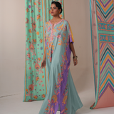 Sage/purple butterfly kaftan