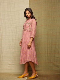 Rose Blush Round Hem Embroidered Tunic/Dress