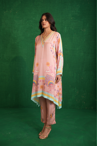 Butterfly Pink Poncho Set