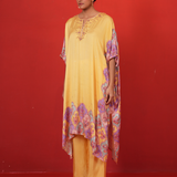 Butterfly Yellow Long Poncho Set