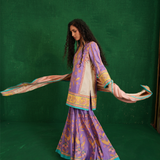 Purple / ivory butterfly sharara set
