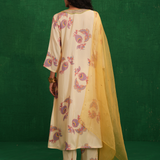 Ivory Printed Embroidered Buta Jaal Kurta Set