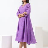 Purple Embroidered Dress & Kurta