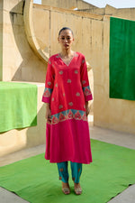 Jantar Mantar Red/Fuschia kurta set